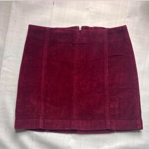 Elegant Burgundy Corduroy Skirt
